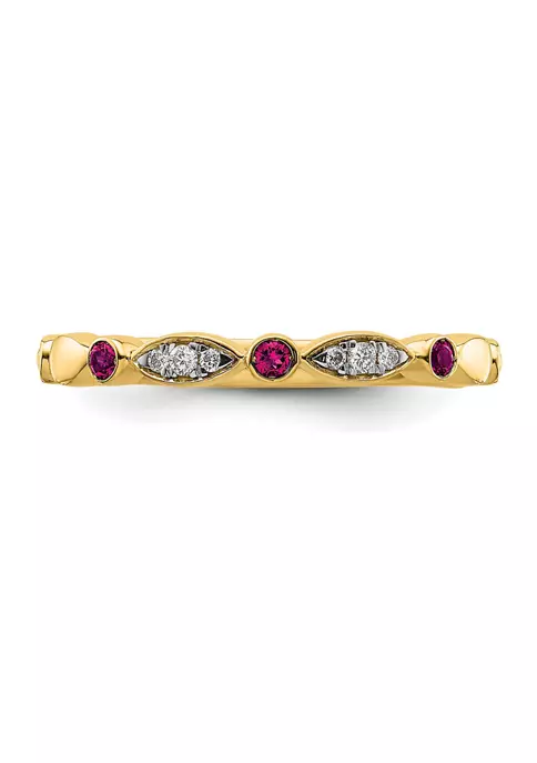 Deals ๐ 1/10 ct. t.w. Lab Created Ruby, 0.054 ct. t.w. Diamonds Stackable Expressions Ring in 14K Gold by Belk & Co. โ๏ธ 4 Deals ๐ 1/10 ct. t.w. Lab Created Ruby, 0.054 ct. t.w. Diamonds Stackable Expressions Ring in 14K Gold by Belk & Co. โ๏ธ - Image 4