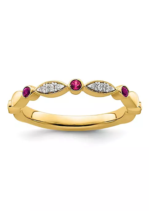 Deals ๐ 1/10 ct. t.w. Lab Created Ruby, 0.054 ct. t.w. Diamonds Stackable Expressions Ring in 14K Gold by Belk & Co. โ๏ธ 5 Deals ๐ 1/10 ct. t.w. Lab Created Ruby, 0.054 ct. t.w. Diamonds Stackable Expressions Ring in 14K Gold by Belk & Co. โ๏ธ - Image 5