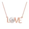 Best reviews of ❤️ 7-7.5mm Freshwater Cultured Pearl "LOVE" Pendant with Chain in 10k Rose Gold by Belk & Co. ❤️