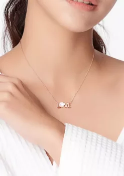 Best reviews of ❤️ 7-7.5mm Freshwater Cultured Pearl "LOVE" Pendant with Chain in 10k Rose Gold by Belk & Co. ❤️ -DealsBelk & Co. Store Belk 31707