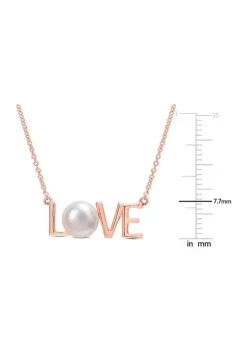Best reviews of ❤️ 7-7.5mm Freshwater Cultured Pearl "LOVE" Pendant with Chain in 10k Rose Gold by Belk & Co. ❤️ -DealsBelk & Co. Store Belk 31708