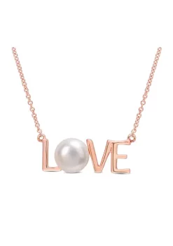 Best reviews of ❤️ 7-7.5mm Freshwater Cultured Pearl "LOVE" Pendant with Chain in 10k Rose Gold by Belk & Co. ❤️ -DealsBelk & Co. Store Belk 31709