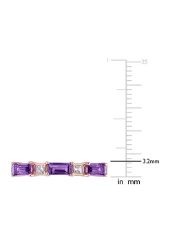 Buy ⭐ Amethyst and White Topaz Semi-Eternity Ring in 10k Rose Gold by Belk & Co. 🛒 -DealsBelk & Co. Store Belk 31713