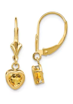 Cheapest ⌛ 3/4 ct. t.w. Citrine 5mm Heart Earrings in 14K Yellow Gold by Belk & Co. 🤩