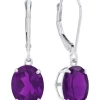 Coupon 🌟 Sterling Silver Oval Genuine Amethyst Dangle Earrings by Belk & Co. 🌟
