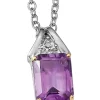 Wholesale 🧨 2.87 ct. t.w. Amethyst and 1/10 ct. t.w. Diamond Necklace in Sterling Silver and 14K Gold True Two-Tone by Belk & Co. 🔔