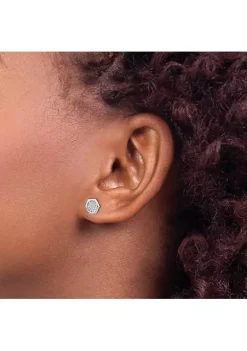 Outlet ⭐ Sterling Silver Rhodium-plated Cubic Zirconia/Imitation Shell Pearl Front/Back Earrings by Belk & Co. ❤️ -DealsBelk & Co. Store Belk 31766