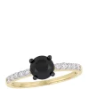 Hot Sale ❤️ 1.25 ct. t.w. Black and White Diamond Engagement Ring in 14K Yellow Gold by Belk & Co. 👍