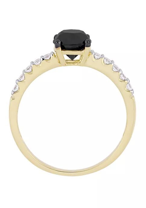 Hot Sale โค๏ธ 1.25 ct. t.w. Black and White Diamond Engagement Ring in 14K Yellow Gold by Belk & Co. ๐ 3 Hot Sale โค๏ธ 1.25 ct. t.w. Black and White Diamond Engagement Ring in 14K Yellow Gold by Belk & Co. ๐ - Image 3