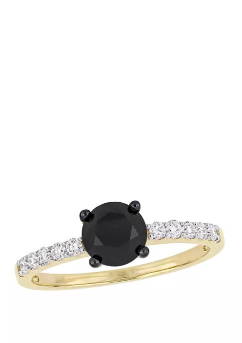 Hot Sale โค๏ธ 1.25 ct. t.w. Black and White Diamond Engagement Ring in 14K Yellow Gold by Belk & Co. ๐ 6 Hot Sale โค๏ธ 1.25 ct. t.w. Black and White Diamond Engagement Ring in 14K Yellow Gold by Belk & Co. ๐ - Image 6