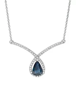 Budget 🌟 3/4 ct. t.w. Sapphire and 1/5 ct. t.w. Diamond Necklace in 10K White Gold by Belk & Co. 🌟