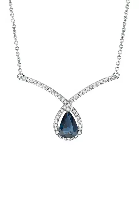 Budget 🌟 3/4 ct. t.w. Sapphire and 1/5 ct. t.w. Diamond Necklace in 10K White Gold by Belk & Co. 🌟 2 Budget 🌟 3/4 ct. t.w. Sapphire and 1/5 ct. t.w. Diamond Necklace in 10K White Gold by Belk & Co. 🌟 - Image 2