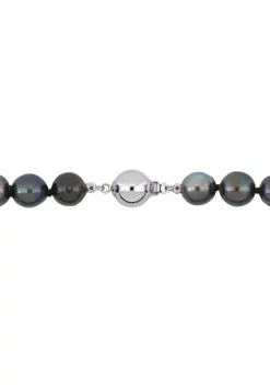Deals 🎉 8-10MM Black Tahitian Cultured Pearl Graduated Necklace with Sterling Silver Ball Clasp, 18 in by Belk & Co. ⭐ -DealsBelk & Co. Store Belk 31823
