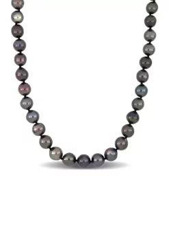Deals 🎉 8-10MM Black Tahitian Cultured Pearl Graduated Necklace with Sterling Silver Ball Clasp, 18 in by Belk & Co. ⭐ -DealsBelk & Co. Store Belk 31825