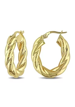 Buy 🎁 Entwined Hoop Earrings in 10K Polished Yellow Gold by Belk & Co. 😍