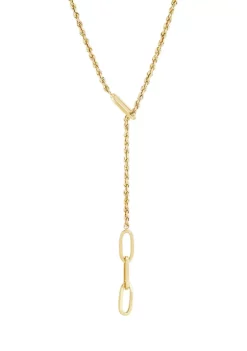Hot Sale ๐ Oval Links Lariat Necklace in 10K Yellow Gold by Belk & Co. ๐