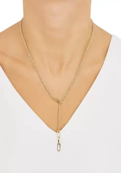 Hot Sale 😉 Oval Links Lariat Necklace in 10K Yellow Gold by Belk & Co. 🛒 -DealsBelk & Co. Store Belk 31847