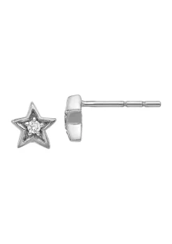 New ✨ 1/10 ct. t.w. Lab Grown Diamond Star Earrings in 14K White Gold by Belk & Co. 🤩