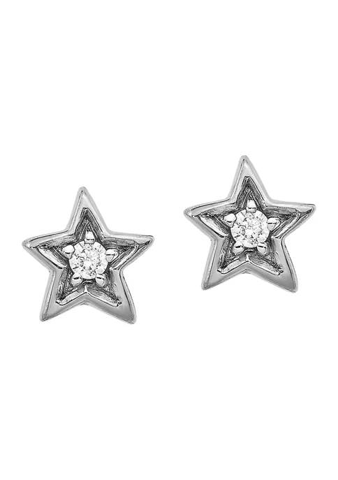 New ✨ 1/10 ct. t.w. Lab Grown Diamond Star Earrings in 14K White Gold by Belk & Co. 🤩 2 New ✨ 1/10 ct. t.w. Lab Grown Diamond Star Earrings in 14K White Gold by Belk & Co. 🤩 - Image 2