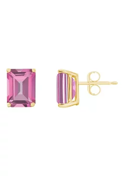 Best Sale 👏 14K Gold 8x6 Emerald Cut Pink Topaz Earrings by Belk & Co. 🌟 -DealsBelk & Co. Store Belk 31880