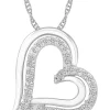 Budget ❤️ 1/6 ct. t.w. Sterling Silver Heart Pendant Necklace by Belk & Co. ❤️