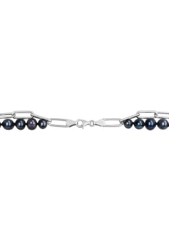 Outlet 😍 7-7.5mm Black Freshwater Cultured Pearl Double Layered Chain Necklace in Sterling Silver, 18 in by Belk & Co. 🛒 -DealsBelk & Co. Store Belk 31897
