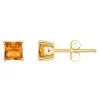 Best Sale 🧨 14K Gold 4mm Princess Cut Citrine Earrings by Belk & Co. ✨