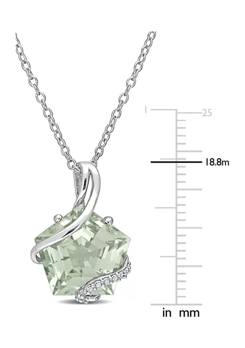 Coupon 🔔 6.5 ct. t.w. Green Quartz and Diamond Accent Swirl Necklace in Sterling Silver by Belk & Co. 🥰 2 Coupon 🔔 6.5 ct. t.w. Green Quartz and Diamond Accent Swirl Necklace in Sterling Silver by Belk & Co. 🥰 - Image 2