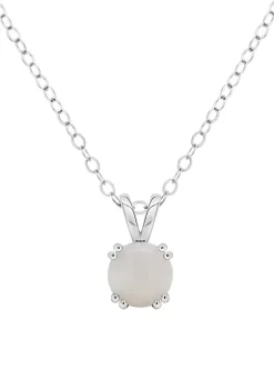 Brand new 🧨 Sterling Silver 7mm Round Opal Pendant Necklace by Belk & Co. 💯