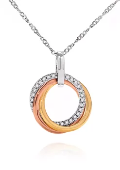 Coupon 😀 0.16 ct. t.w. Diamond Triple Circle Pendant in 10K Yellow Gold by Belk & Co. ⭐