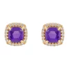 Wholesale ✔️ Lab Created 1 ct. t.w. Amethyst and Created White Sapphire Earrings in 10K Yellow Gold by Belk & Co. 👍