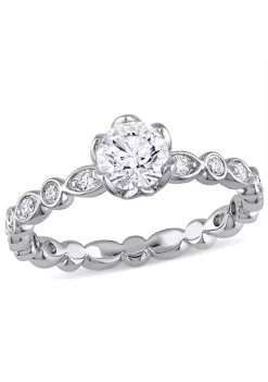 Budget 👍 1 ct. t.w. Diamond Raised Scalloped Infinity Engagement Ring in 14k White Gold by Belk & Co. ❤️