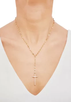 Budget ✨ Cross Lariat on Mirror Chain Necklace in Sterling Silver by Belk & Co. ❤️ -DealsBelk & Co. Store Belk 3193