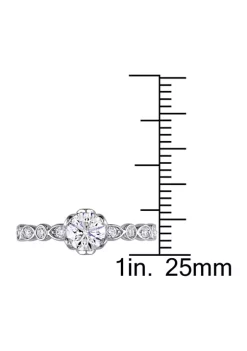 Budget 👍 1 ct. t.w. Diamond Raised Scalloped Infinity Engagement Ring in 14k White Gold by Belk & Co. ❤️ -DealsBelk & Co. Store Belk 31930