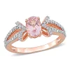 Flash Sale 🔔 Oval Morganite and 1/5 CT TW Diamond Bow Ring in 14k Rose Gold by Belk & Co. 🎉