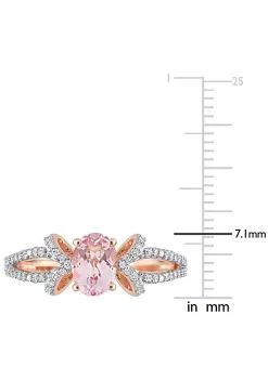 Flash Sale 🔔 Oval Morganite and 1/5 CT TW Diamond Bow Ring in 14k Rose Gold by Belk & Co. 🎉 -DealsBelk & Co. Store Belk 31945