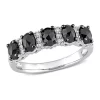 Flash Sale 🧨 1/7 ct. t.w. Created Moissanite and 1.25 ct. t.w. Black Diamond Anniversary Band in 10K White Gold by Belk & Co. 💯