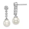 Buy 🛒 1/3 ct. t.w. Diamond and 6-7mm Button Freshwater Cultured Pearl Post Earrings in 14K White Gold by Belk & Co. 🥰