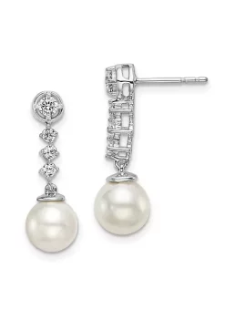 Buy 🛒 1/3 ct. t.w. Diamond and 6-7mm Button Freshwater Cultured Pearl Post Earrings in 14K White Gold by Belk & Co. 🥰 -DealsBelk & Co. Store Belk 31960
