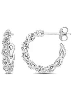 Best Pirce 🤩 1/3 ct. t.w. Diamond Hoop Earrings in 10K White Gold by Belk & Co. ✔️