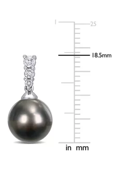 Top 10 ⭐ 9-10mm Black Tahitian Cultured Pearl and 1/4 CT TDW Diamond Drop Earrings in 10k White Gold by Belk & Co. 👏 -DealsBelk & Co. Store Belk 31967