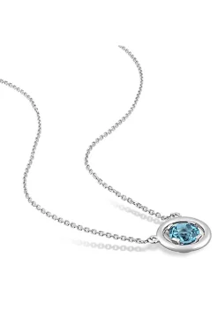 Hot Sale ⭐ 1 ct. t.g.w. London Blue Topaz Pendant with Chain in 14K White Gold by Belk & Co. ⌛ -DealsBelk & Co. Store Belk 31977