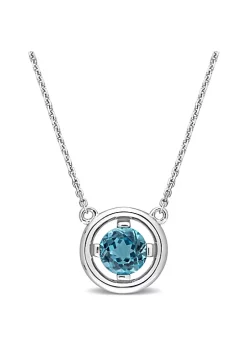 Hot Sale ⭐ 1 ct. t.g.w. London Blue Topaz Pendant with Chain in 14K White Gold by Belk & Co. ⌛ -DealsBelk & Co. Store Belk 31979