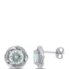 Coupon 🌟 2.3 ct. t.w. Aquamarine and 1/10 ct. t.w. Diamond Swirl Earrings in 10K White Gold by Belk & Co. 🛒