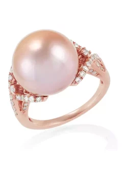 Flash Sale 💯 1/2 ct. t.w. Diamond and 13-14 Millimeter Natural Ming Pearl Ring in 14K Rose Gold by Belk & Co. 🔥 -DealsBelk & Co. Store Belk 31992