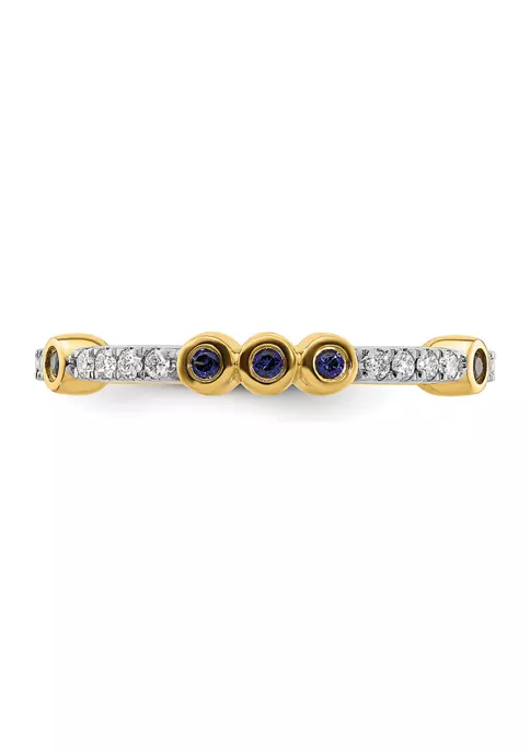 Promo ๐งจ Lab Created 1/6 ct. t.w. Sapphire and 1/10 ct. t.w. Diamond Stackable Expressions Ring in 14K Gold by Belk & Co. ๐ฅ 5 Promo ๐งจ Lab Created 1/6 ct. t.w. Sapphire and 1/10 ct. t.w. Diamond Stackable Expressions Ring in 14K Gold by Belk & Co. ๐ฅ - Image 5