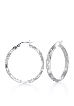 Cheapest ⌛ Criss Cross Hoop Earrings in Sterling Silver by Belk & Co. 😀