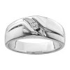 Budget 💯 Men's 1/10 ct. t.w. Diamond Ring in Rhodium Plated Sterling Silver by Belk & Co. 😉
