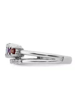 Best reviews of 👏 1.02 ct. t.w. Light Swiss Blue Topaz, Amethyst, Garnet and White Topaz Ring in Rhodium-Plated Sterling Silver by Belk & Co. 👏 -DealsBelk & Co. Store Belk 32089