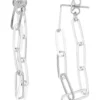 Discount ⌛ Paperclip Chain Earrings in Sterling Silver by Belk & Co. ⌛